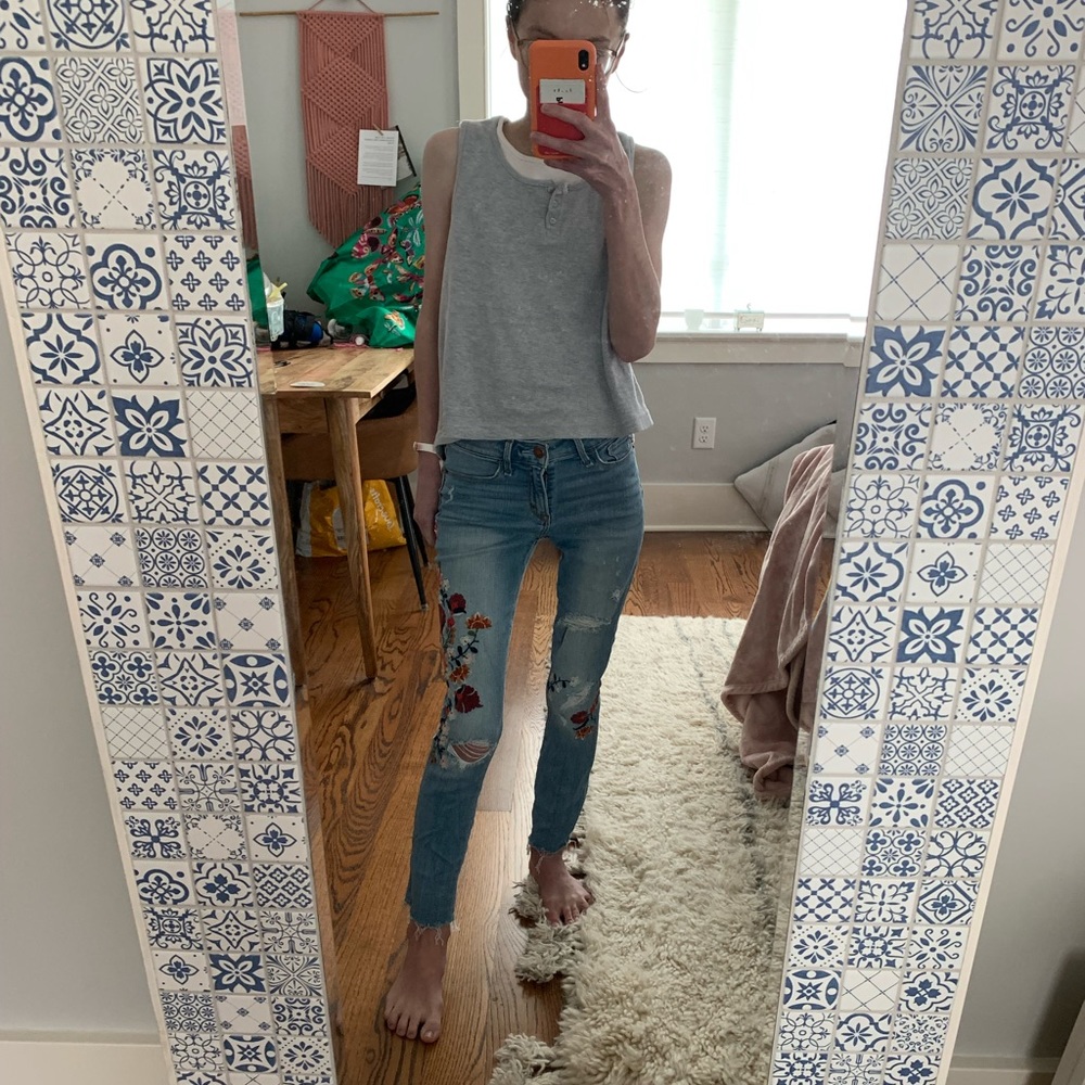 Abercrombie embroidered jeans